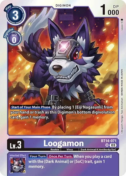 Digimon TCG Card BT14-071 Loogamon