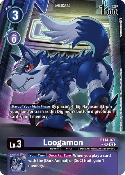 Digimon TCG Card 'BT14-071_P1' 'Loogamon'