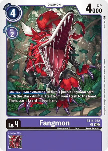 Digimon TCG Card BT14-072 Fangmon