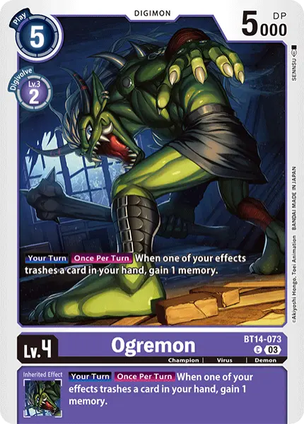 Digimon TCG Card BT14-073 Ogremon