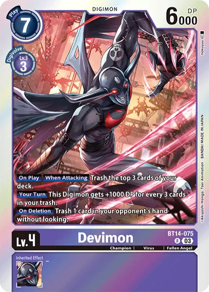 Digimon TCG Card BT14-075 Devimon