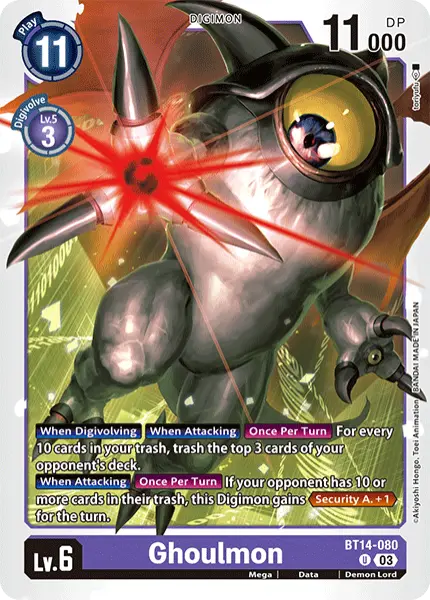 Digimon TCG Card BT14-080 Ghoulmon