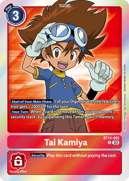 Digimon TCG Card 'BT14-082' 'Tai Kamiya'