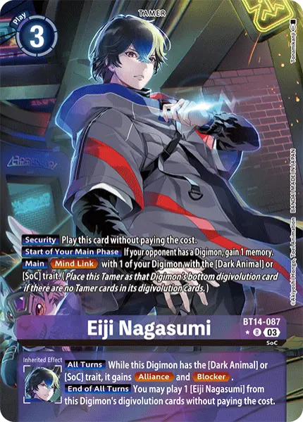 Digimon TCG Card BT14-087_P1 Eiji Nagasumi