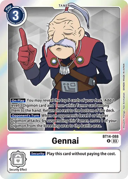 Digimon TCG Card BT14-088 Gennai
