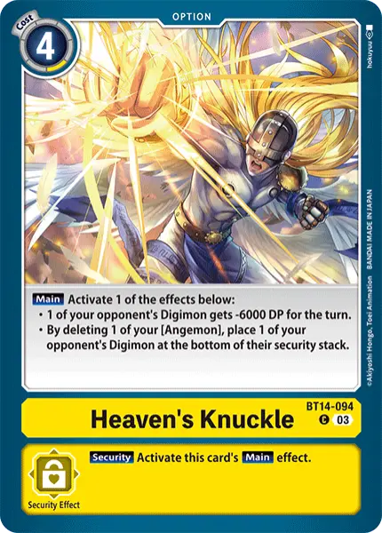 Digimon TCG Card 'BT14-094' 'Heaven's Knuckle'