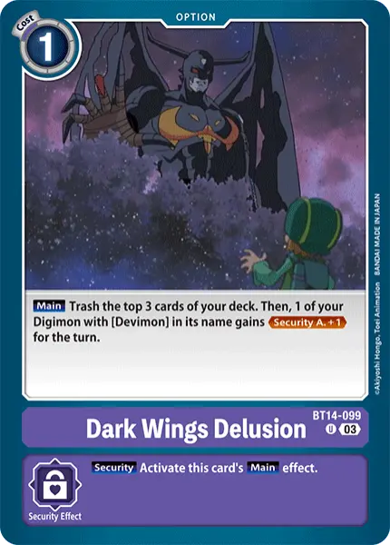 Digimon TCG Card 'BT14-099' 'Dark Wing's Delusion'