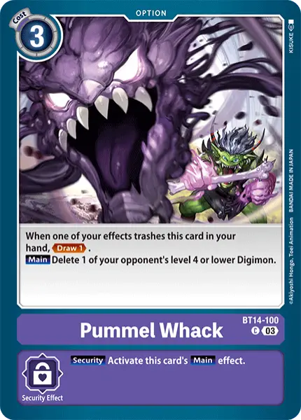 Digimon TCG Card 'BT14-100' 'Pummel Whack'