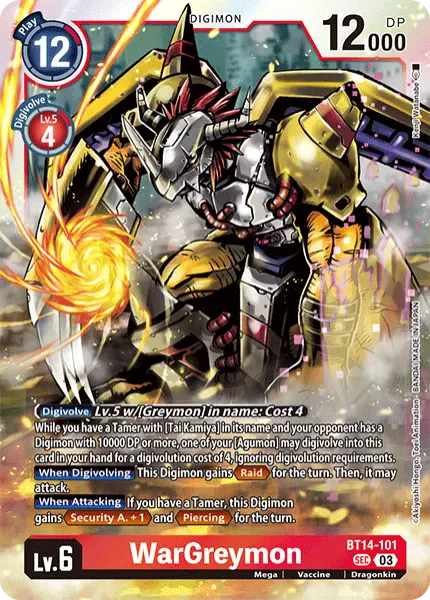 Digimon TCG Card 'BT14-101' 'WarGreymon'