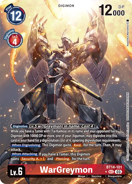 Digimon TCG Card 'BT14-101_P1' 'WarGreymon'