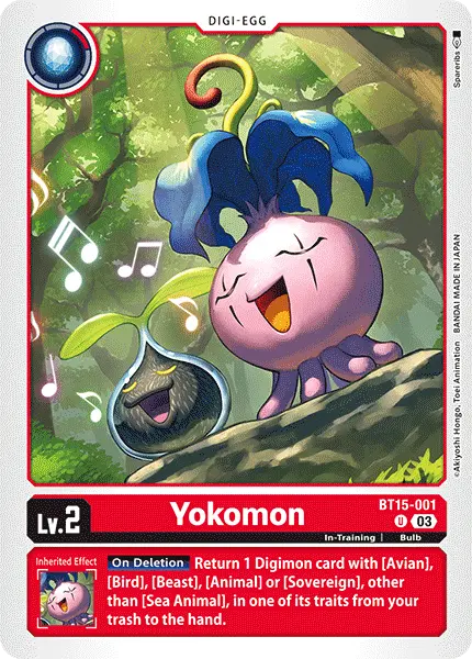 Digimon TCG Card BT15-001 Yokomon