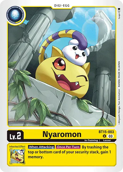 Digimon TCG Card 'BT15-003' 'Nyaromon'
