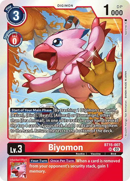 Digimon TCG Card 'BT15-007' 'Biyomon'