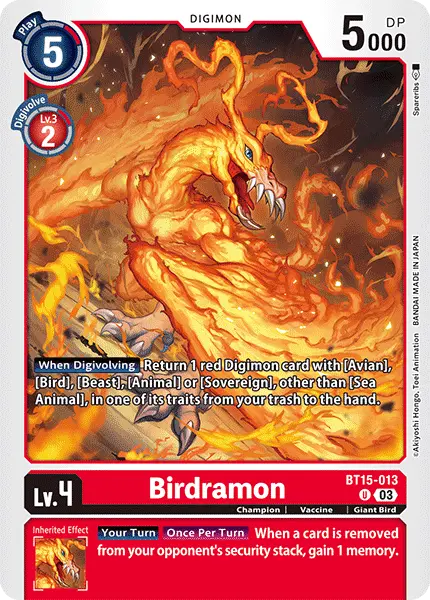 Digimon TCG Card 'BT15-013' 'Birdramon'