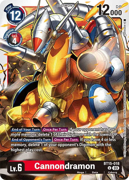 Digimon TCG Card 'BT15-018' 'Cannondramon'