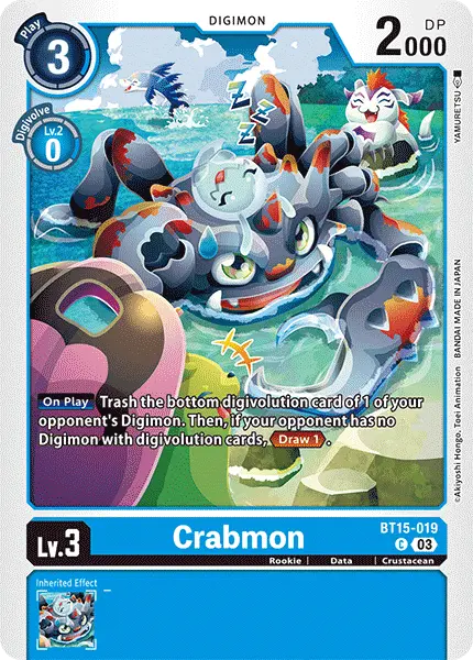 Digimon TCG Card BT15-019 Crabmon