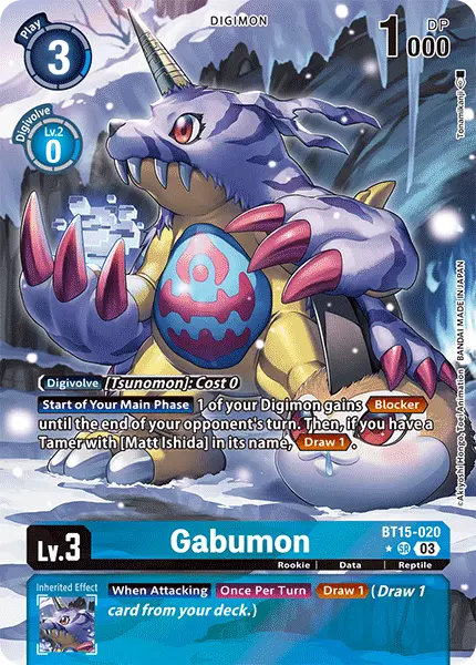 Digimon TCG Card 'BT15-020_P1' 'Gabumon'