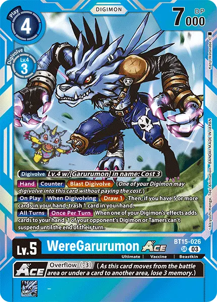 Digimon TCG Card BT15-026 WereGarurumon