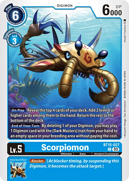 Digimon TCG Card BT15-027 Scorpiomon