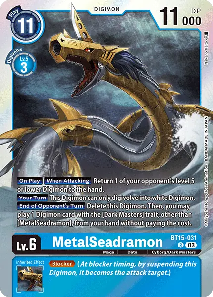 Digimon TCG Card BT15-031 MetalSeadramon