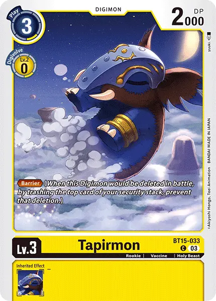 Digimon TCG Card 'BT15-033' 'Tapirmon'