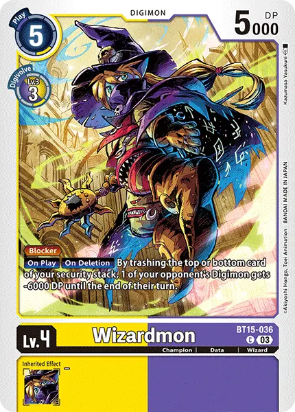 Digimon TCG Card BT15-036 Wizardmon