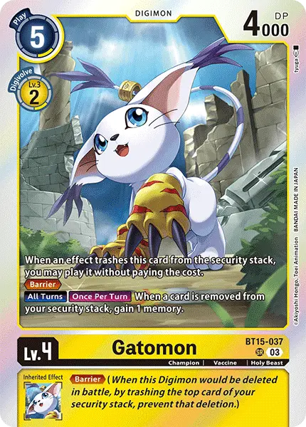 Digimon TCG Card BT15-037 Gatomon