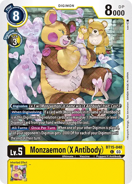Digimon TCG Card 'BT15-040' 'Monzaemon (X Antibody)'
