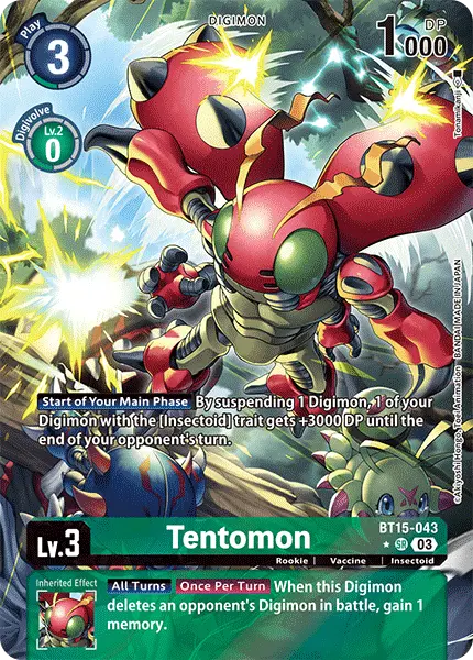 Digimon TCG Card 'BT15-043_P1' 'Tentomon'