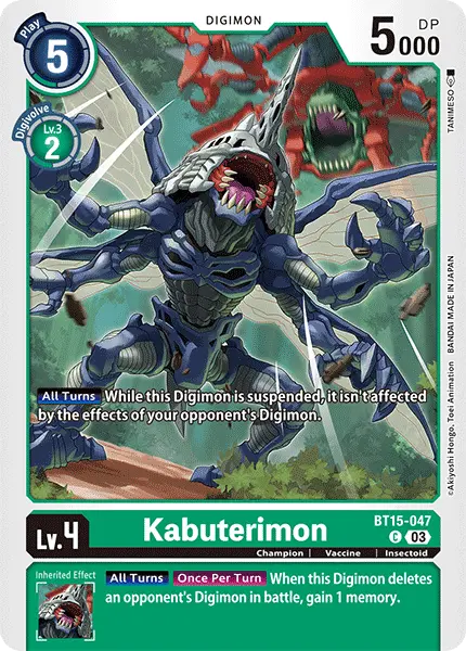 Digimon TCG Card BT15-047 Kabuterimon