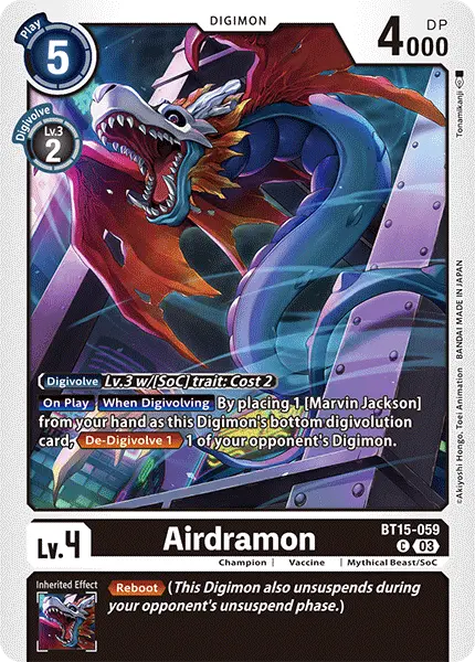 Digimon TCG Card BT15-059 Airdramon