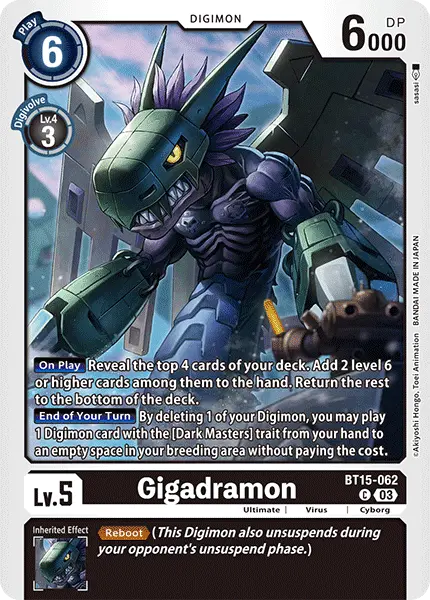 Digimon TCG Card BT15-062 Gigadramon