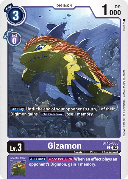 Digimon TCG Card 'BT15-068' 'Gizamon'