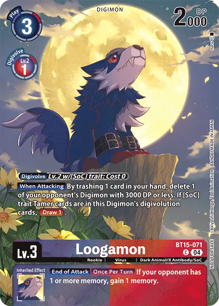 Digimon TCG Card 'BT15-071_P1' 'Loogamon'