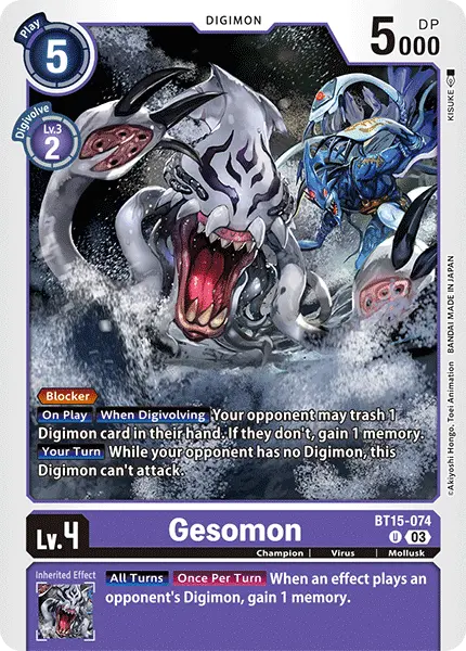 Digimon TCG Card 'BT15-074' 'Gesomon'