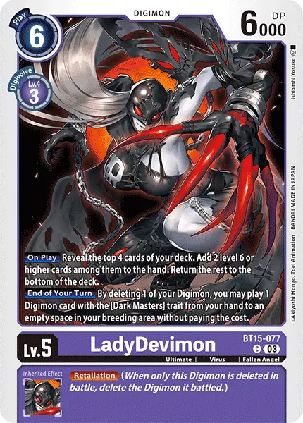 Digimon TCG Card 'BT15-077' 'LadyDevimon'