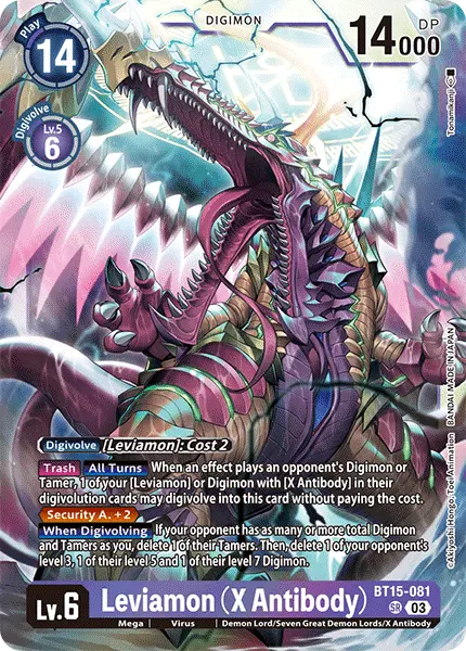 Digimon TCG Card BT15-081 Leviamon (X Antibody)
