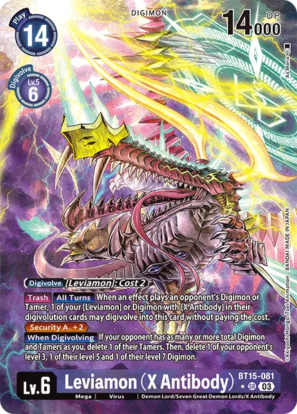 Digimon TCG Card 'BT15-081_P1' 'Leviamon (X Antibody)'