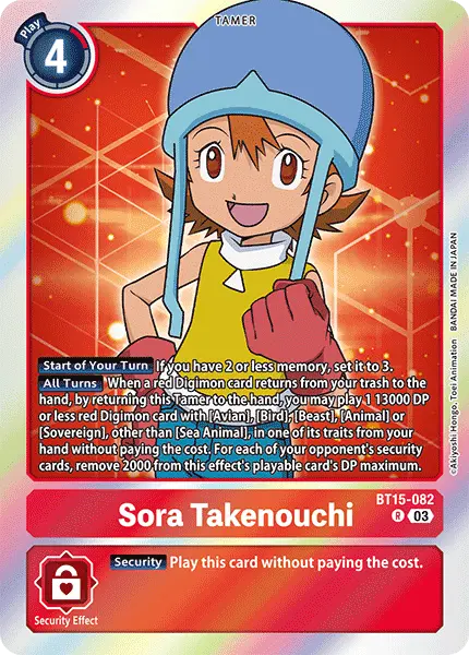 Digimon TCG Card BT15-082 Sora Takenouchi