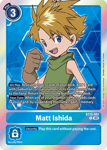 Digimon TCG Card 'BT15-083' 'Matt Ishida'