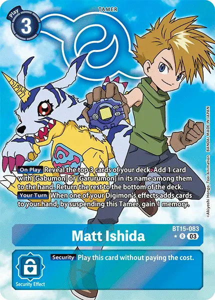 Digimon TCG Card 'BT15-083_P1' 'Matt Ishida'