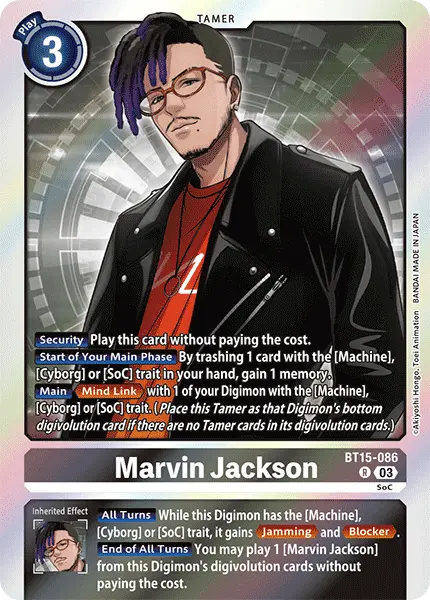 Digimon TCG Card 'BT15-086' 'Marvin Jackson'