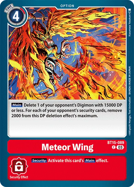 Digimon TCG Card 'BT15-089' 'Meteor Wing'