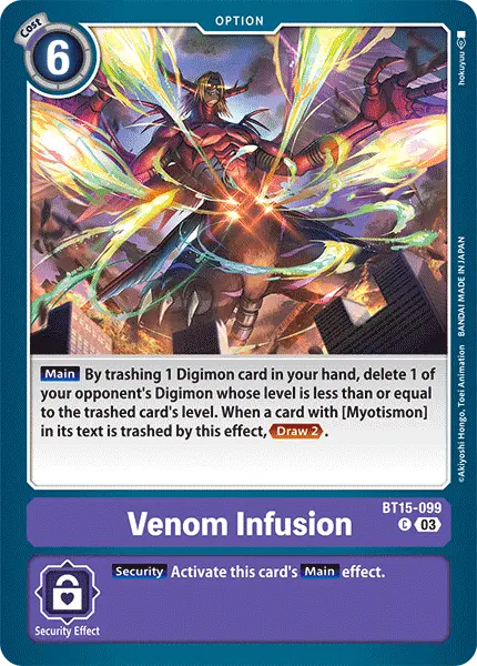 Digimon TCG Card BT15-099 Venom Infusion