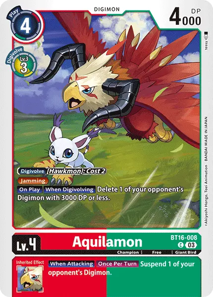 Digimon TCG Card BT16-008 Aquilamon