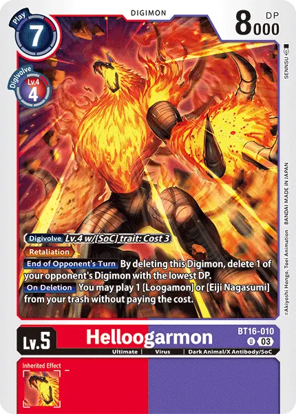 Digimon TCG Card BT16-010 Helloogarmon