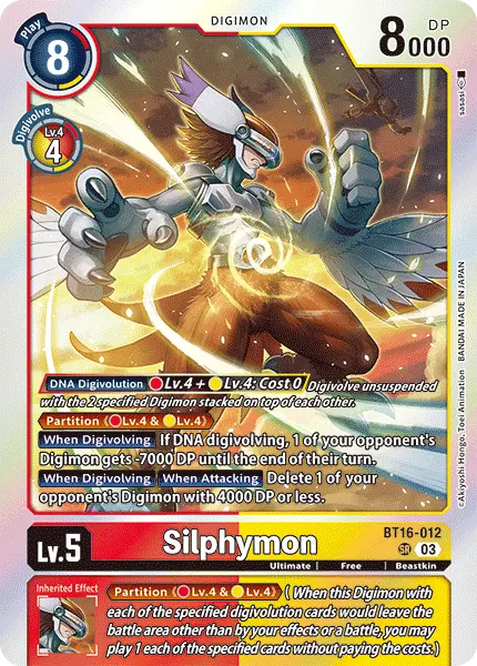 Deck Silphymon Bandai with preview of card BT16-012