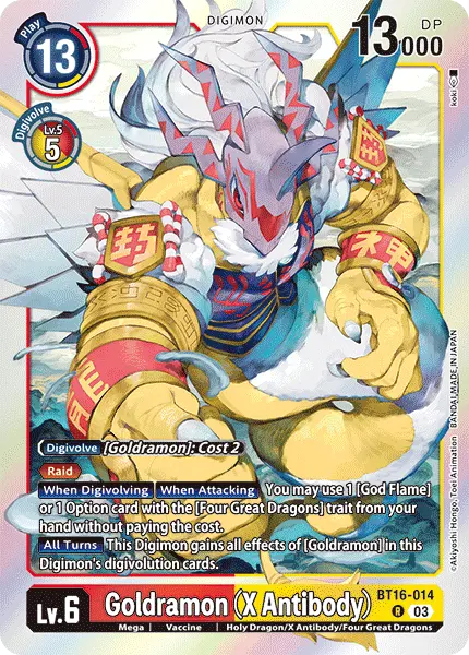 Digimon TCG Card BT16-014 Goldramon (X Antibody)