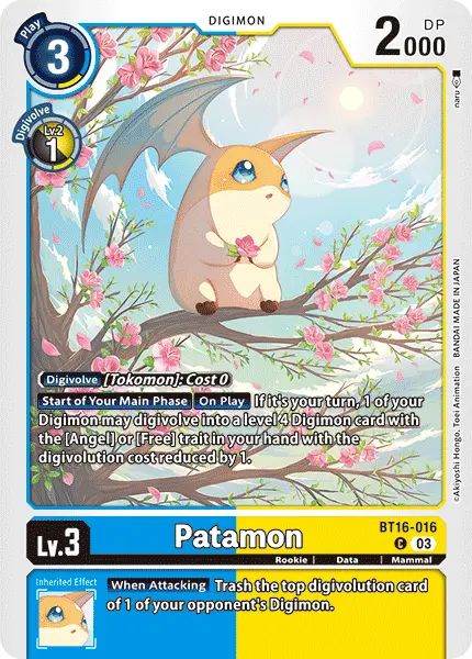 Digimon TCG Card BT16-016 Patamon
