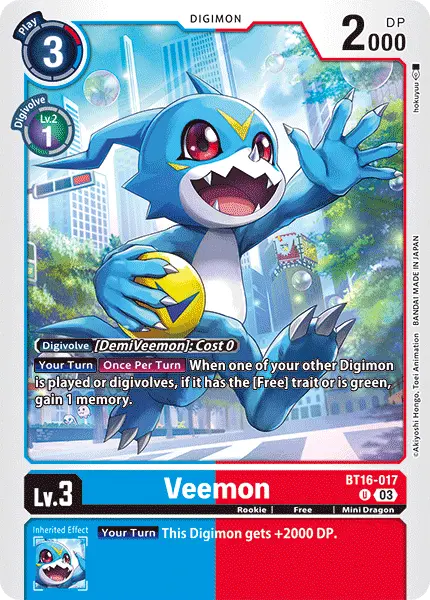 Digimon TCG Card BT16-017 Veemon